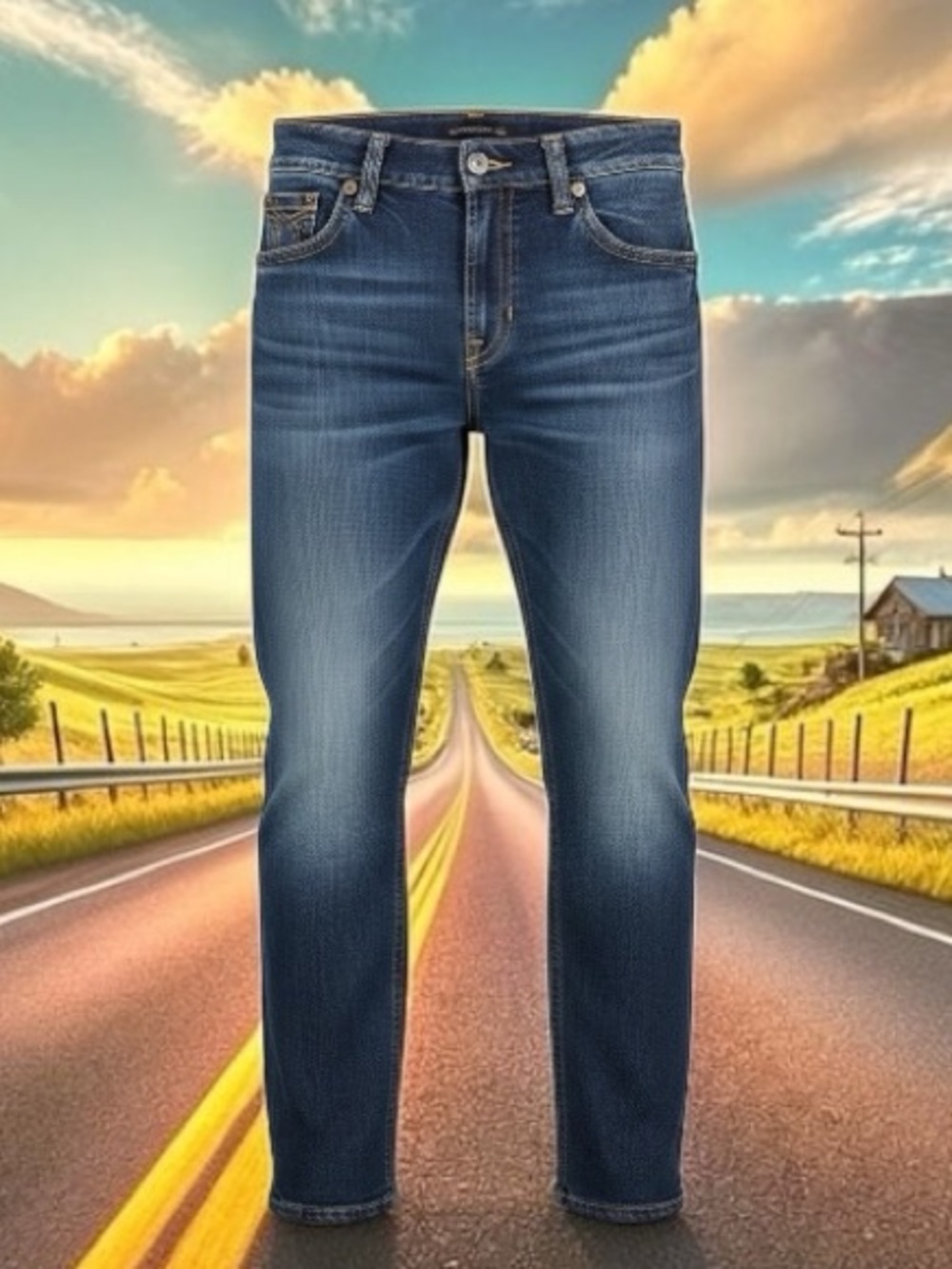 True Religion Men's Classic Blue Straight Jeans